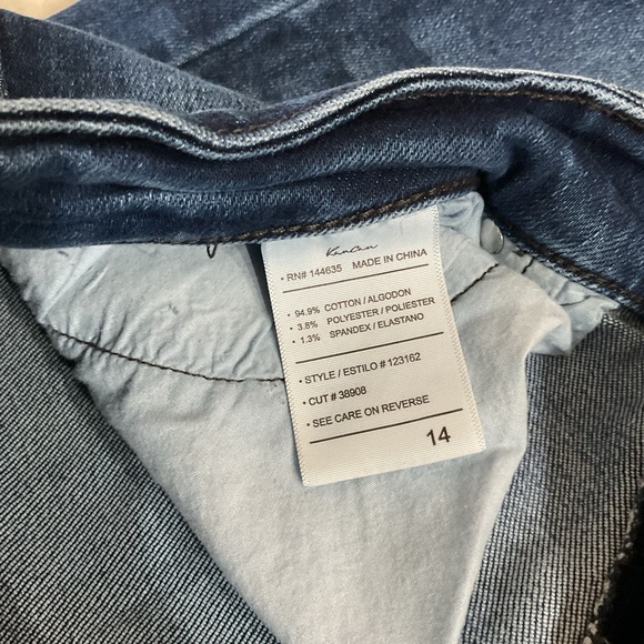 KanCan Distressed Ankle Jeans in Dark Blue straight leg size 14 - Picture 5 of 6